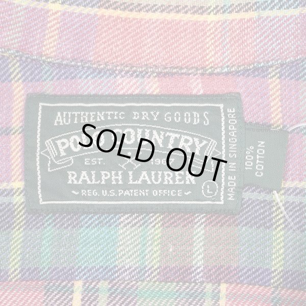 画像2: 90's POLO COUNTRY オープンカラー フランネルシャツ (2)