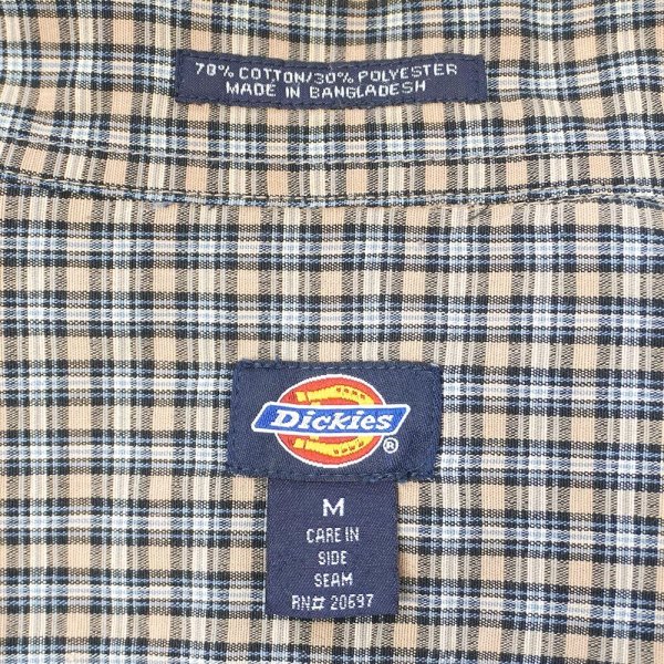 画像2: Late 90's Dickies S/S オープンカラーシャツ "BEIGE Plaid" (2)