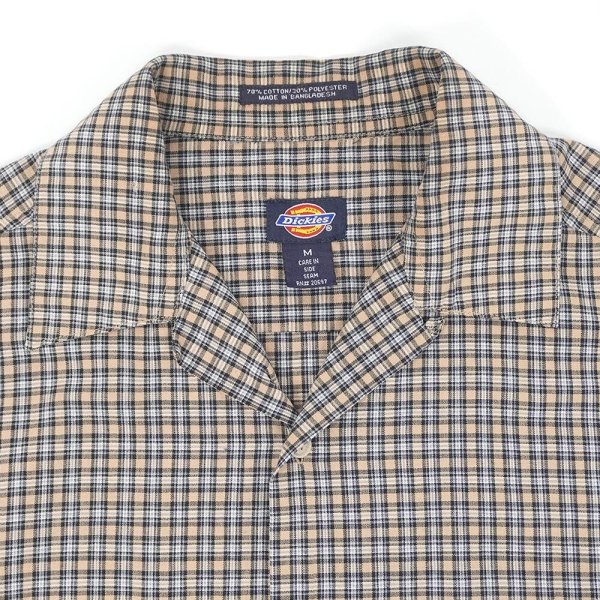 画像4: Late 90's Dickies S/S オープンカラーシャツ "BEIGE Plaid" (4)