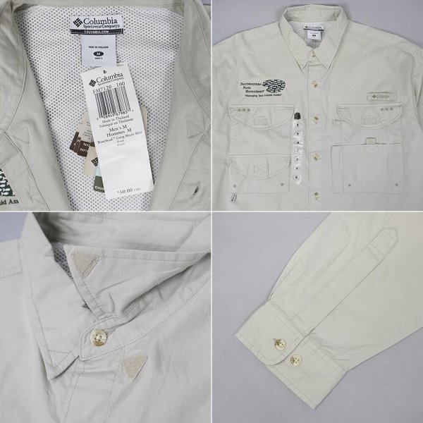 画像3: 00's Columbia PFG コットンフィッシングシャツ "DEADSTOCK / BEIGE" (3)