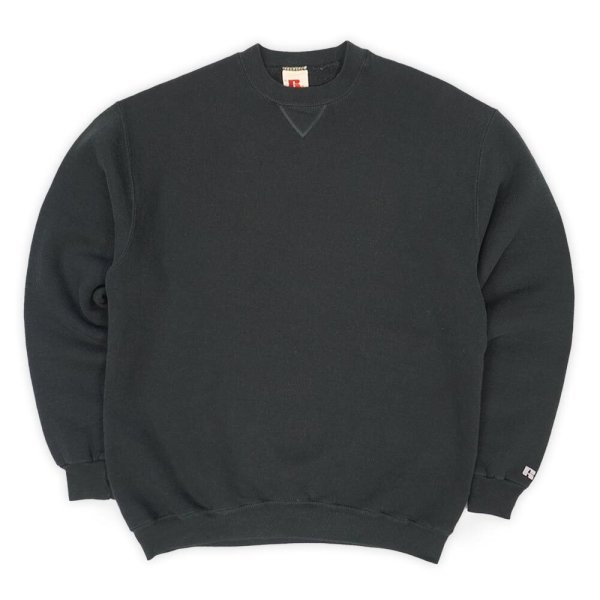 画像1: Early 80's RUSSELL 前V ブランクスウェット "MADE IN USA / BLACK" (1)