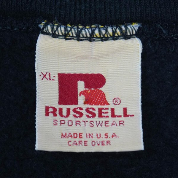 画像2: Early 80's RUSSELL 前V ブランクスウェット "MADE IN USA / BLACK" (2)