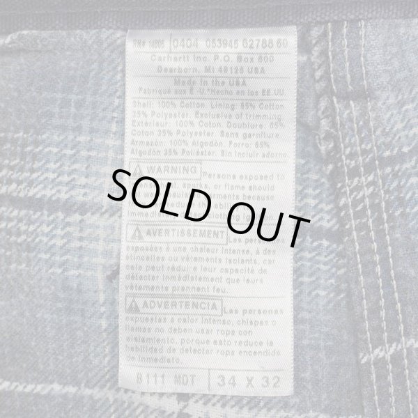 画像3: 00's Carhartt フランネルライナー ダックペインターパンツ "MADE IN USA / NAVY / W34 L32" (3)