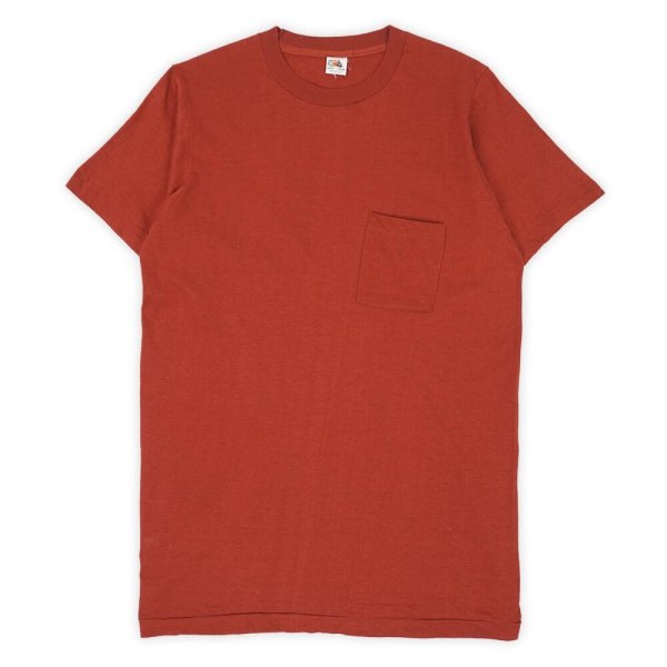 画像1: 70's Fruit of the loom ポケットTシャツ "DEADSTOCK / BRICK / MADE IN USA" (1)