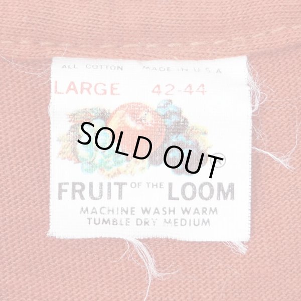 画像2: 70's Fruit of the loom ポケットTシャツ "DEADSTOCK / BRICK / MADE IN USA" (2)