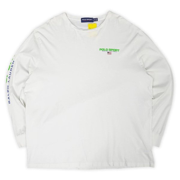 画像1: 00's POLO SPORT L/S プリントTシャツ "WHITE" (1)