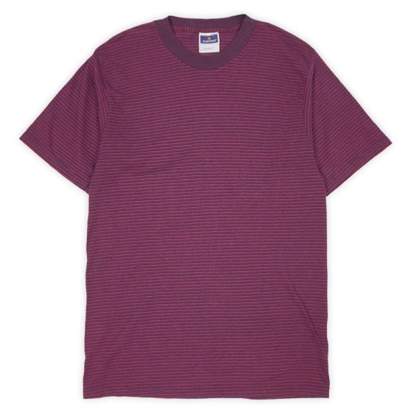 画像1: 00's Puritan マルチボーダーTシャツ "Burgundy Base" (1)