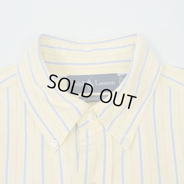 画像4: 90's Polo Ralph Lauren ボタンダウンシャツ "CLASSIC FIT / YELLOW BASE" (4)