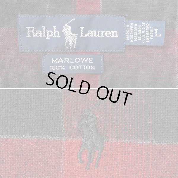 画像2: 90's Polo Ralph Lauren オンブレチェック柄 ボタンダウンシャツ "MARLOWE" (2)