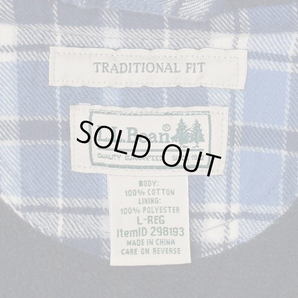 画像2: 00's L.L.Bean フリースライナー フーディーネルシャツ "Blue Plaid" (2)