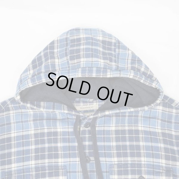 画像3: 00's L.L.Bean フリースライナー フーディーネルシャツ "Blue Plaid" (3)