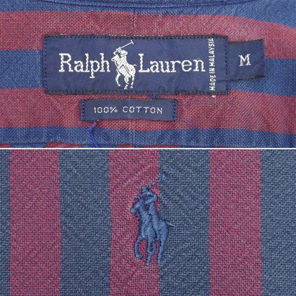 画像2: Early 90's Polo Ralph Lauren ストライプ柄 ボタンダウンシャツ (2)