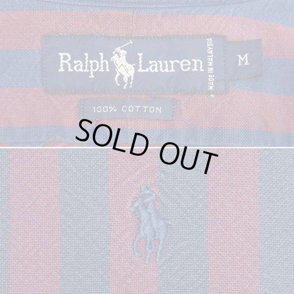 画像2: Early 90's Polo Ralph Lauren ストライプ柄 ボタンダウンシャツ (2)
