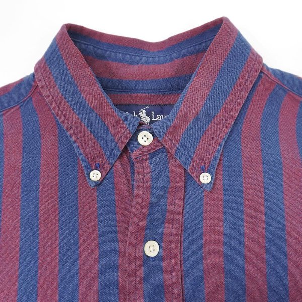 画像3: Early 90's Polo Ralph Lauren ストライプ柄 ボタンダウンシャツ (3)