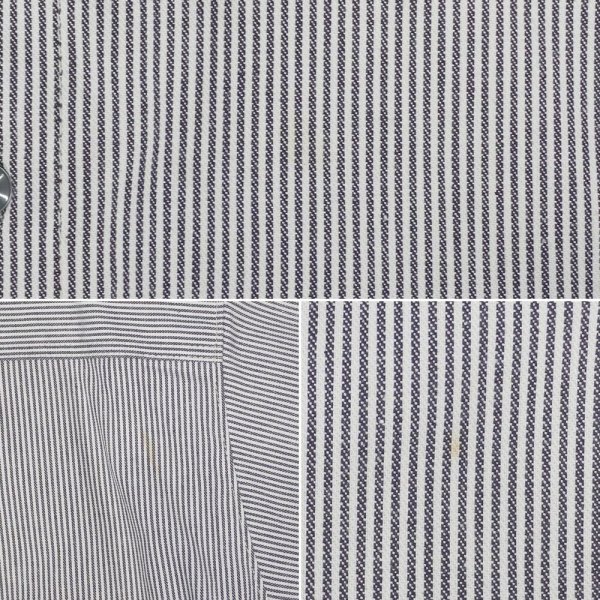 画像4: 00's PRISON BLUES ヒッコリーストライプ柄 ワークシャツ "DEADSTOCK" (4)