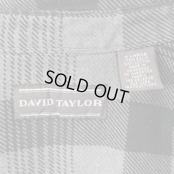 画像2: 90's DAVID TAYLOR ヘビーネルシャツ "Gray×Black Plaid" (2)