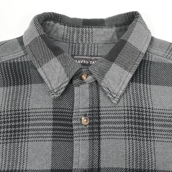 画像3: 90's DAVID TAYLOR ヘビーネルシャツ "Gray×Black Plaid" (3)