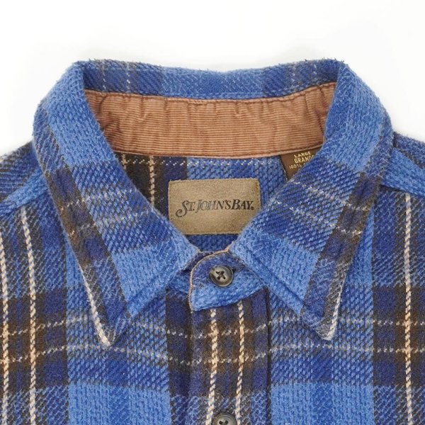 画像3: 90-00's ST JOHN'S BAY ヘビーネルシャツ "Blue Plaid" (3)