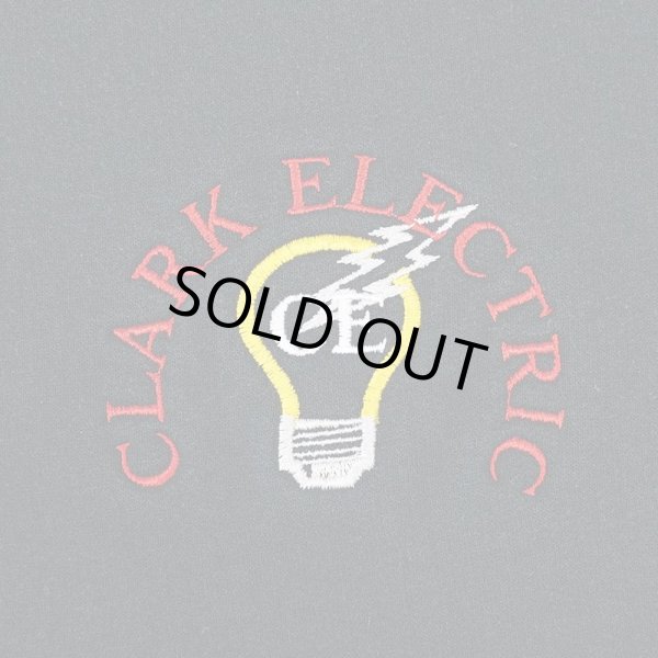 画像3: 00's CLARK ELECTRIC ロゴ刺繍 スウェット “JERZEES / BLACK” (3)