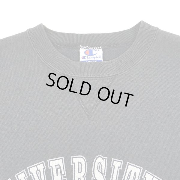 画像3: 90's Champion カレッジプリント 前Vスウェット "FADE BLACK" (3)