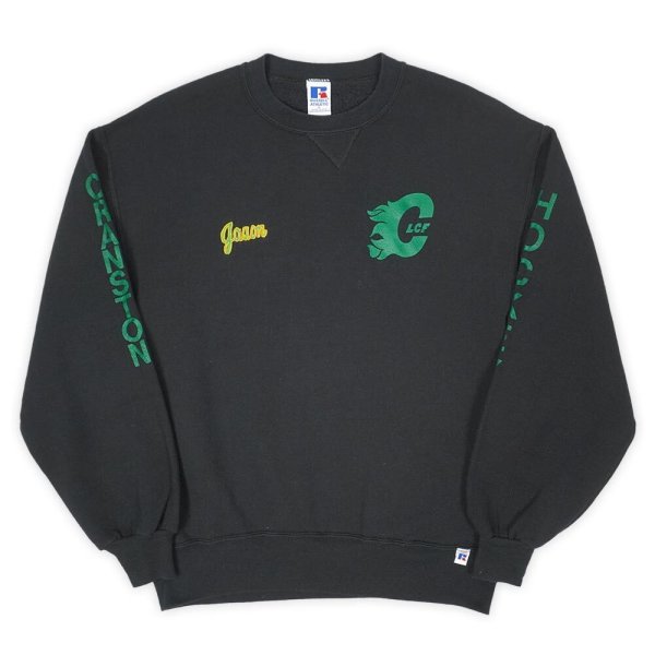 画像1: 90's RUSSELL プリントスウェット "BLACK / MADE IN USA" (1)