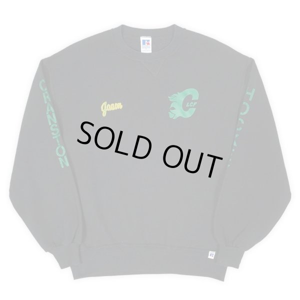 画像1: 90's RUSSELL プリントスウェット "BLACK / MADE IN USA" (1)