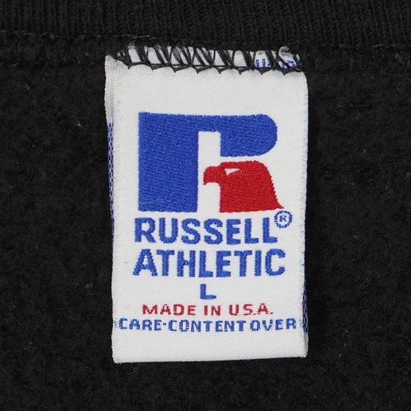 画像2: 90's RUSSELL プリントスウェット "BLACK / MADE IN USA" (2)