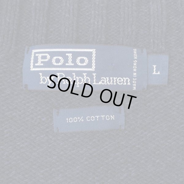 画像2: 90's Polo Ralph Lauren Vネック コットンニット (2)