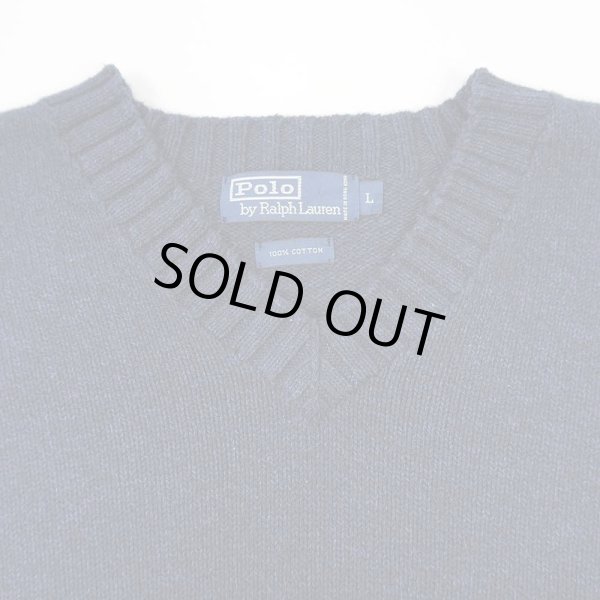 画像3: 90's Polo Ralph Lauren Vネック コットンニット (3)
