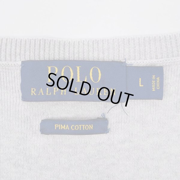 画像3: 00's Polo Ralph Lauren Vネック コットンニットベスト “GRAY” (3)