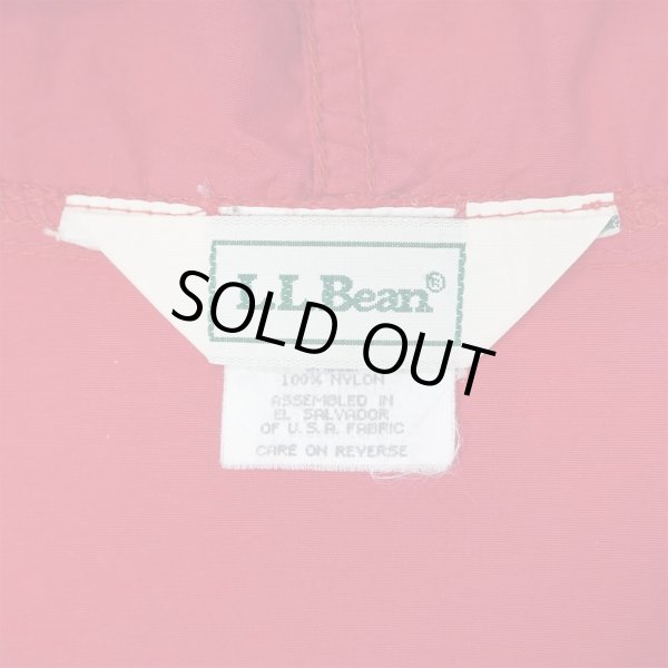 画像2: 90's L.L.Bean パッカブル ナイロンアノラックパーカー "RED / 企業ロゴ刺繍" (2)