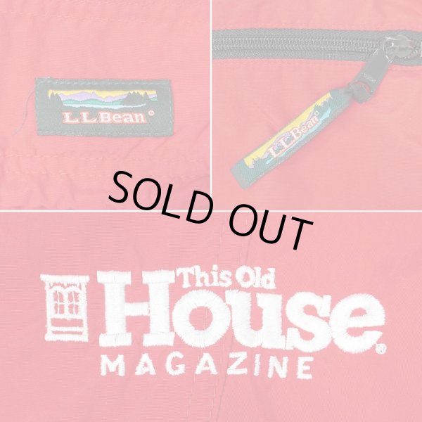 画像3: 90's L.L.Bean パッカブル ナイロンアノラックパーカー "RED / 企業ロゴ刺繍" (3)