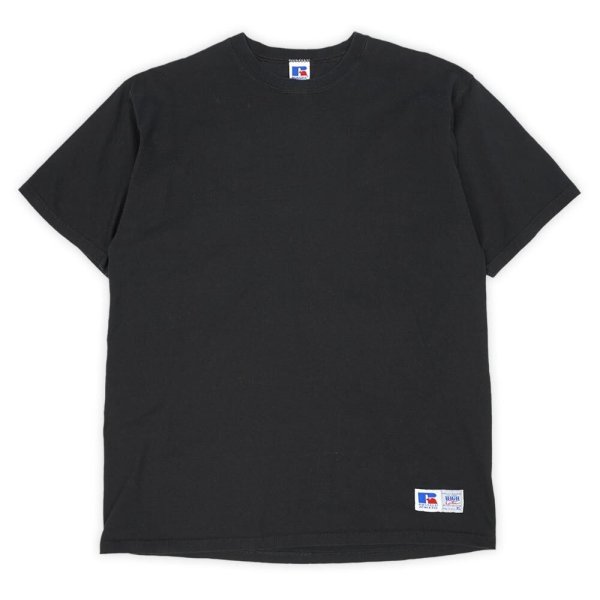 画像1: 90's RUSSELL ブランクTシャツ "HIGH COTTON / MADE IN USA / BLACK" (1)