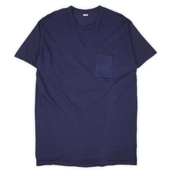 画像1: 70's Fruit of the loom ポケットTシャツ "DEADSTOCK / NAVY / MADE IN USA" (1)
