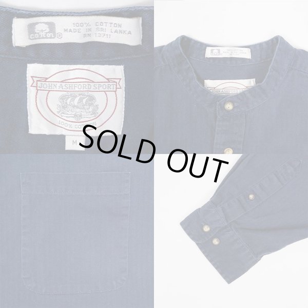 画像3: 90's JOHN ASHFORD ヘリンボーン バンドカラーシャツ (3)
