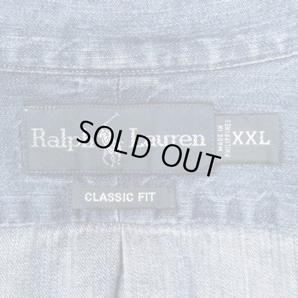 画像3: 00's Polo Ralph Lauren 3点留め デニムボタンダウンシャツ (3)