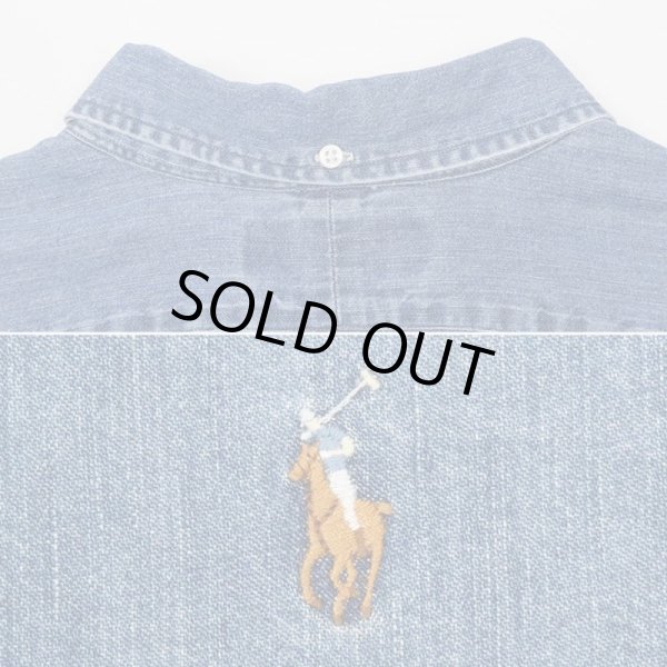 画像4: 00's Polo Ralph Lauren 3点留め デニムボタンダウンシャツ (4)