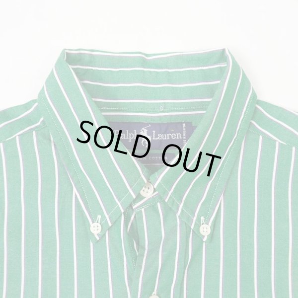 画像4: Early 90's Polo Ralph Lauren ボタンダウンシャツ "GREEN BASE" (4)