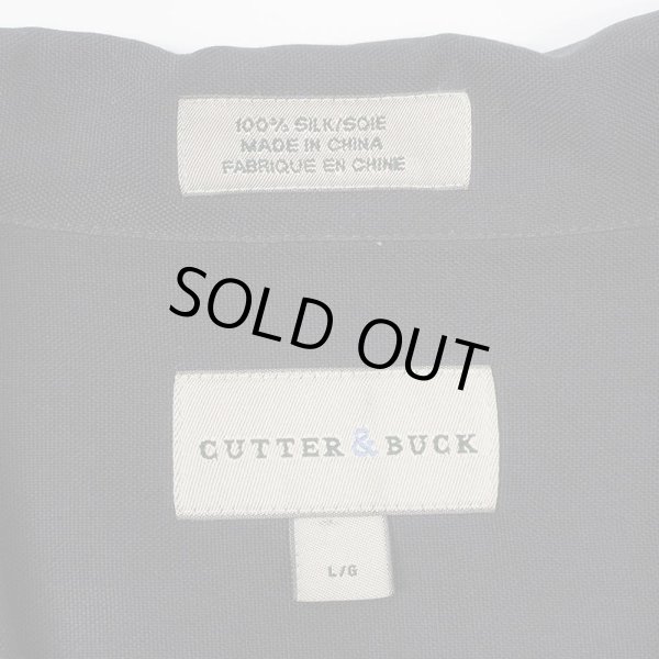 画像2: 00's CUTTER & BUCK S/S オープンカラー シルクシャツ “BLACK” (2)