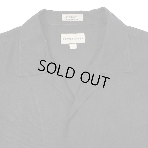 画像3: 00's CUTTER & BUCK S/S オープンカラー シルクシャツ “BLACK” (3)