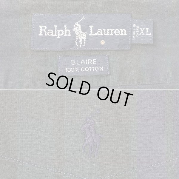 画像2: 90's Polo Ralph Lauren ボタンダウンシャツ "BLAIRE / BLACK OVER DYE" (2)