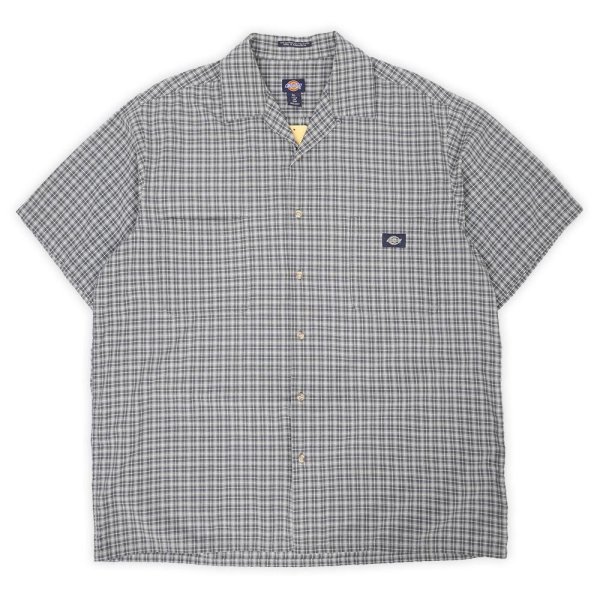 画像1: Late 90's Dickies S/S オープンカラーシャツ "GRAY Plaid" (1)