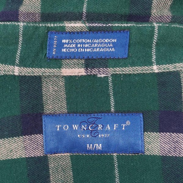 画像2: 90's TOWNCRAFT フランネル ボタンダウンシャツ (2)