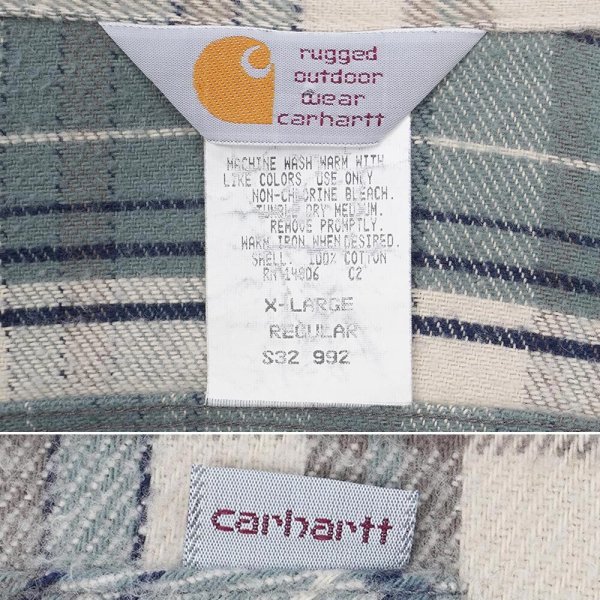 画像2: 90's Carhartt ヘビーネルシャツ "MADE IN USA" (2)