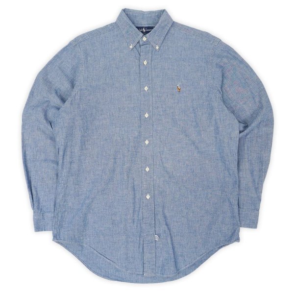 画像1: Early 90's Polo Ralph Lauren シャンブレー ボタンダウンシャツ (1)