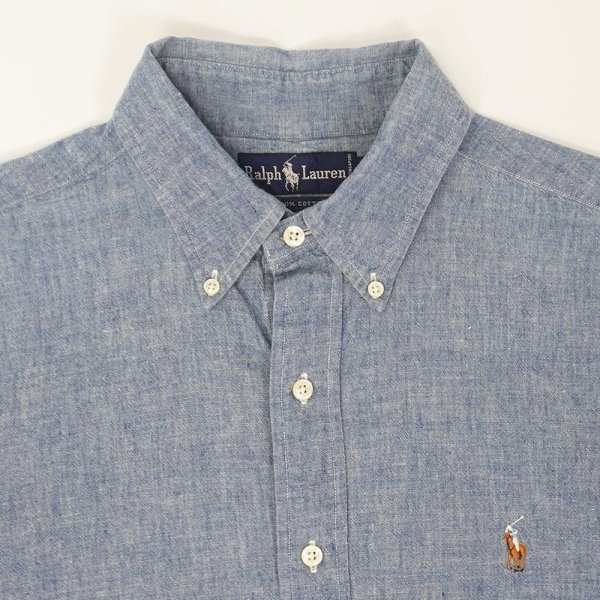 画像3: Early 90's Polo Ralph Lauren シャンブレー ボタンダウンシャツ (3)