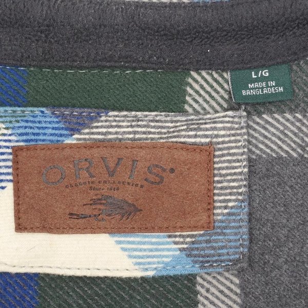 画像2: 00's ORVIS ヘビーネルシャツ "Gray Plaid" (2)