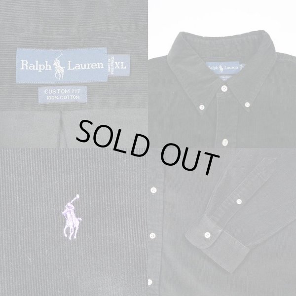 画像3: 90's Polo Ralph Lauren コーデュロイ ボタンダウンシャツ “BLACK” (3)