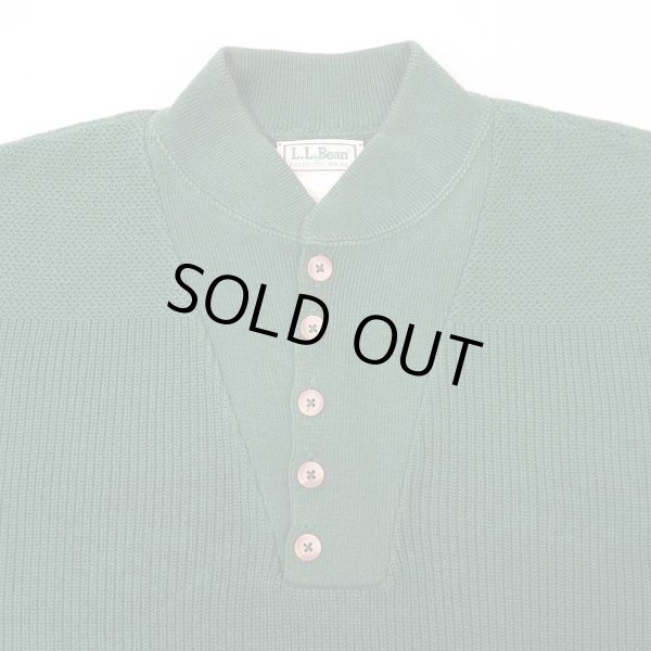 画像3: 90's L.L.Bean コットン ジープニット "MADE IN USA / GREEN" (3)