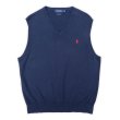 画像1: 00's Polo Ralph Lauren Vネック コットンニットベスト “NAVY” (1)